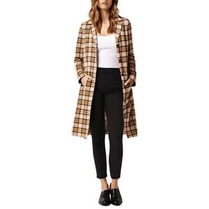 1.STATE Wmn’s S Plaid Longline Overcoat Classic City Old Money